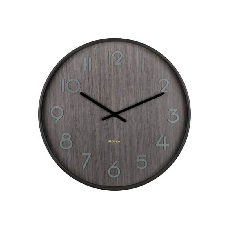 Present Time Clock Wall Clock Pure Large Walnut Wood
